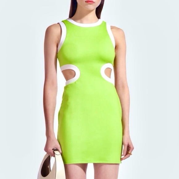 STAUD Dresses & Skirts - 🌺🎉HP🎉🌺 NWT Staud Dolce Mini Dolce Dress Lime White